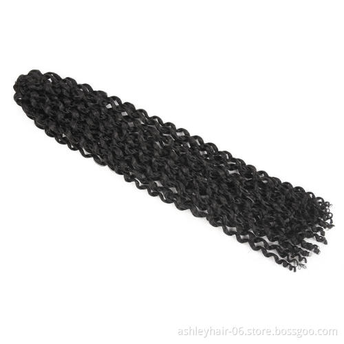 Pre Looped Black Synthetic Crochet Hair Curly Crochet Water Wave Braid
